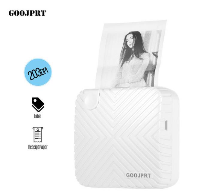 Imprimante Photo de poche sans fil bluetooth, 203DPI, Mini imprimante thermique 58mm, pour étiquettes autocollantes Android ios P6: A
