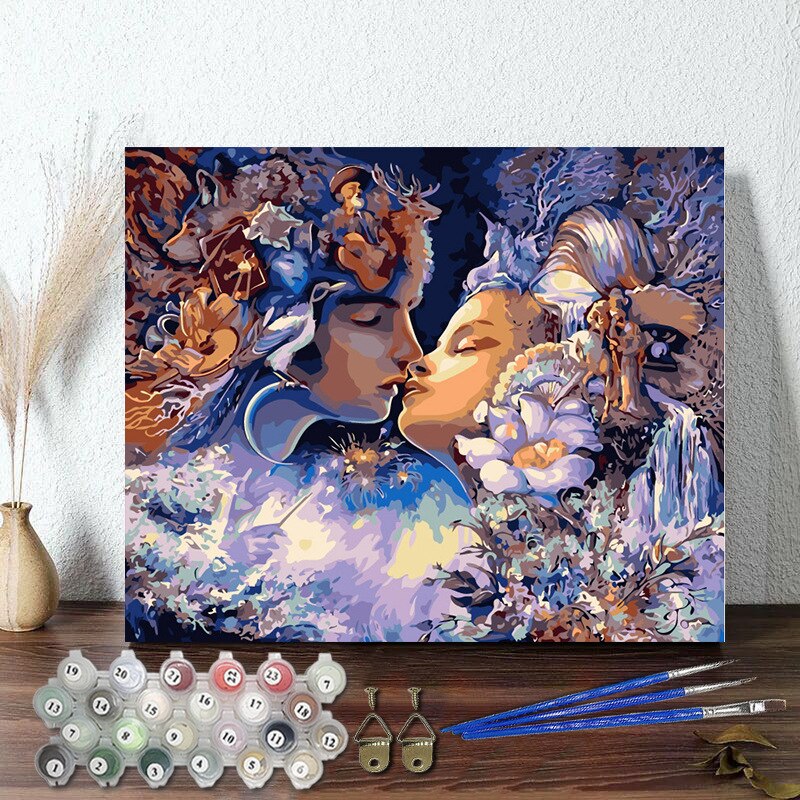 DIY Digital Oil Painting Home Living Room Decoration Painting Frameless Beautiful Frameless Cartoon Pictures: C3355-1C