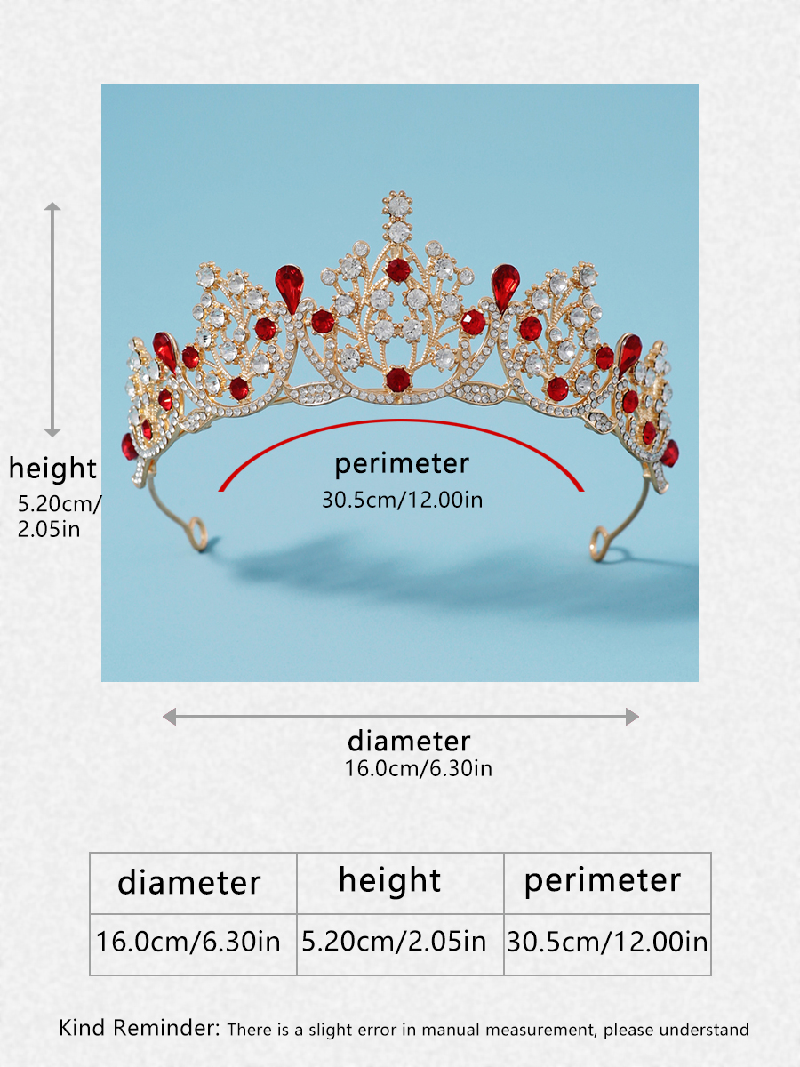Itacazzo bridal headwear crown, classic red - ColourTiras suitable for women's weddings and birthday parties: Antique Copper Plated