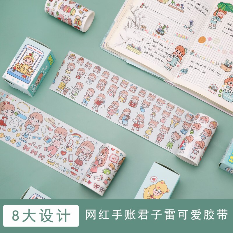 8 Stks/partij Junzi Lei Decoratie Stickers Decoratieve Tape Maksing Tape Washi Tape