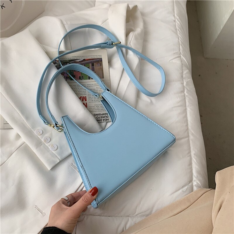 Solid Color Leather Crossbody Bags For Women Shoulder Messenger Bags Female Handbags and Purses Ladies