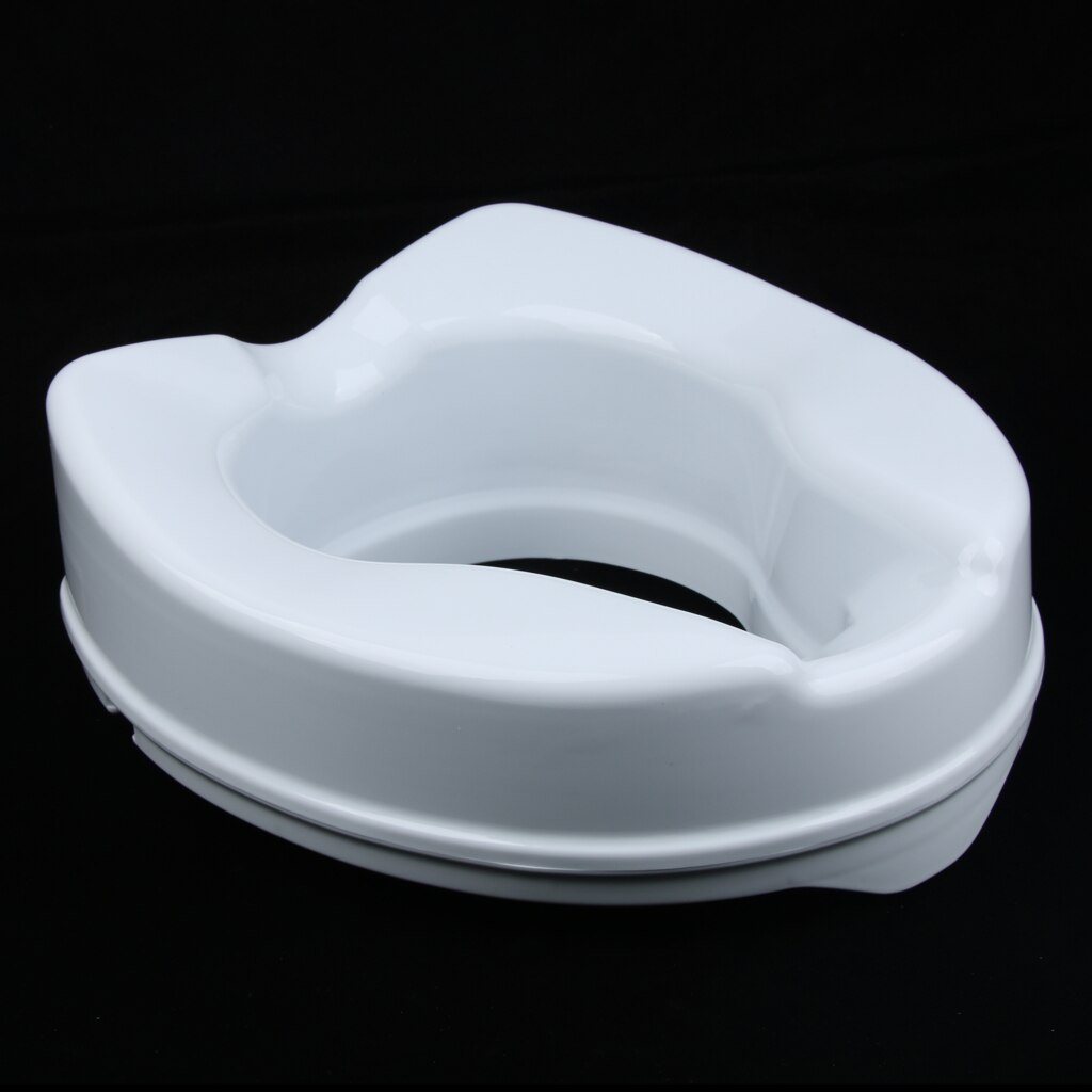 Toilet Potty Seat Riser Raised Elongated Lifter Extender without Cover 4inch for Patient Elderly Handicapped, Pregnant Women