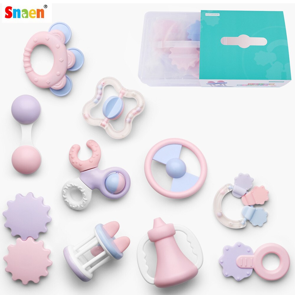 10 Stuks Set Baby Veiligheid Rammelaar Tanden Bijten Speelgoed Bijtring Baby Rammelaar Sensory Speelgoed Beste Cadeau Voor Kinderen Snaen