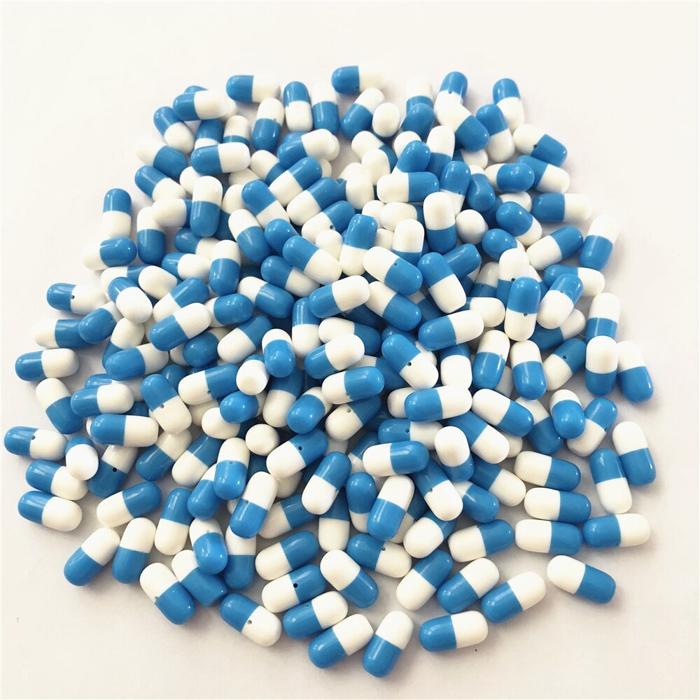 Hot DIY Pill żywiczne koraliki do kolczyków tworzenia biżuterii Multicolor 50 sztuk/partia 5*11.5mm z pół otworu: Blue