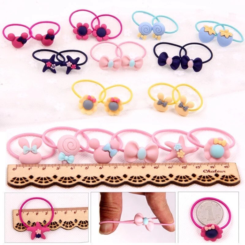 20 Stks/partij Meisjes Haaraccessoires Geschenkdoos Elastische Haarbanden Bloem Clip Bows Hoofdband Haarband Leuke Haarbanden Voor kids