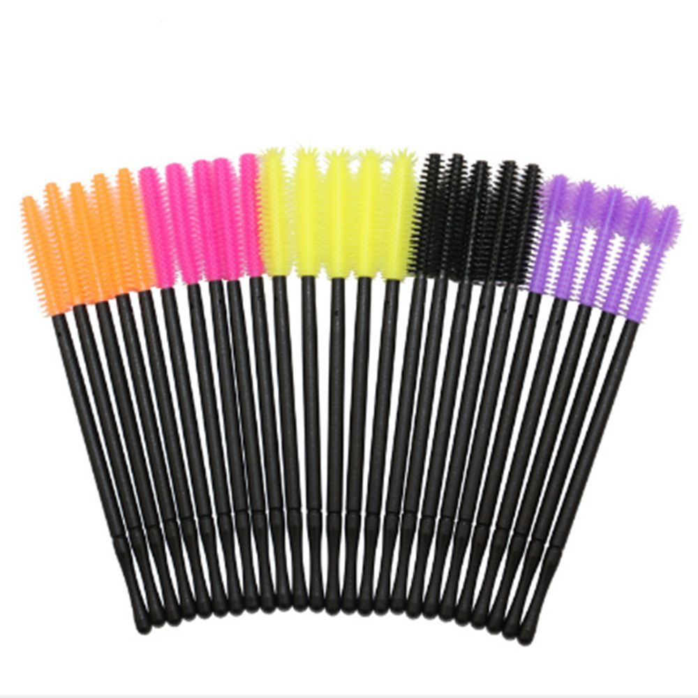 50 stks/partij Wegwerp Silicone Gel Wimper Borstel Kam Mascara Wands Wimpers Extension Tool Professionele Beauty Make-Up Tool