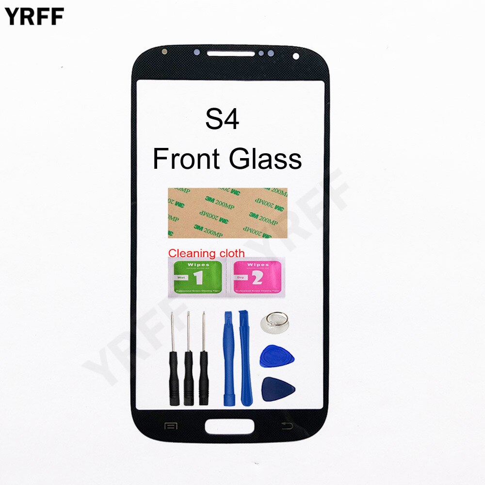 Para Samsung Galaxy S4 i9500 S4 Mini i9192 S5 I9600 S5 Mini Panel frontal de cristal (digitalizador sin Panel de pantalla táctil), vidrio exterior