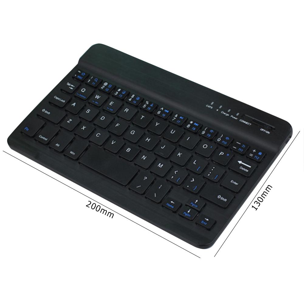 Wireless Bluetooth Mini Keyboard Rechargeable 7 inch Portable Easy Charging Lithium Battery Durable Practical for Tablet/Phone: Black