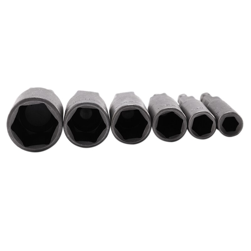 6 pièces 6mm-17mm 80mm longueur Extra profonde boulon écrou jeu de bits métrique 1/4 6.35mm hexagonale tige Impact douille adaptateur pour outils électriques