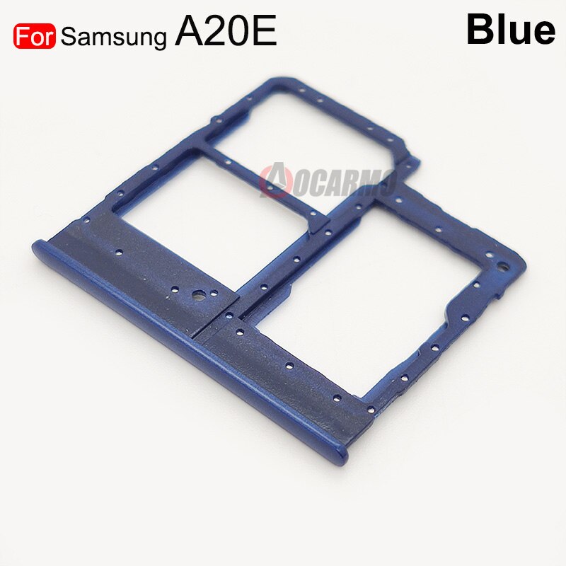 Voor Samsung Galaxy A21S A217F A20E A202 A202F A202DS Dual Sim Card Slot Lade Houder Sim Card Reader Socket Vervanging onderdelen: A20E---Blue