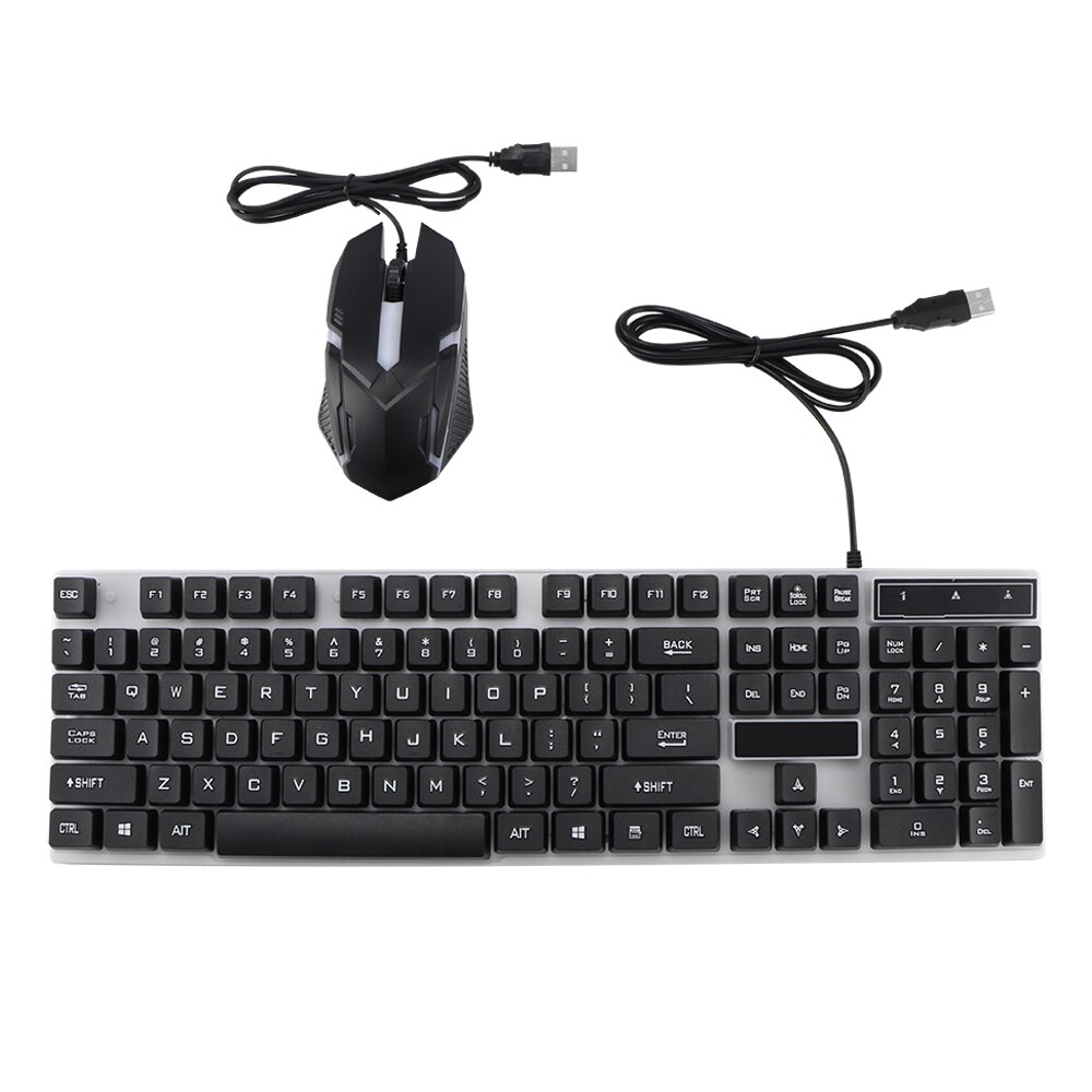 Gaming Keyboard Gamer Keyboard With LED Backlight 2400DPI Wired Sensitive Ergonomic Keyboard Mouse Set For Gamer PC Laptop