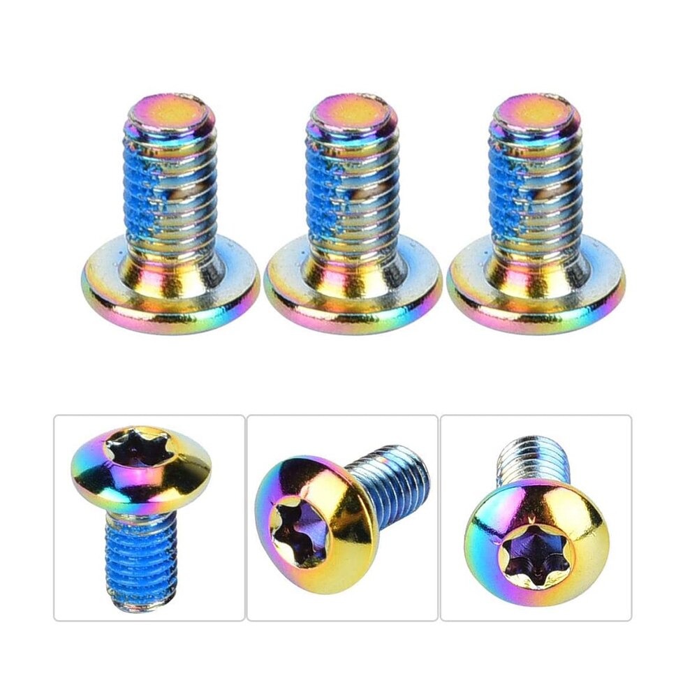 12Stck Bunte Fahrrad Bremsscheibe Schrauben T25 M5x10mm MTB Fahrrad Stahl Bremsscheibe Torx Schrauben Fahrrad Bremse Befestigung schrauben