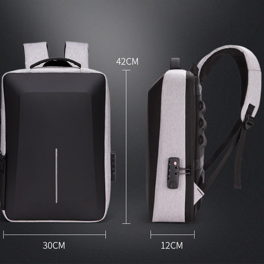 Men's reflective stripe multifunctional anti-theft backpack 15,6 inch laptop notebook usb travel bag backpack school bag for males