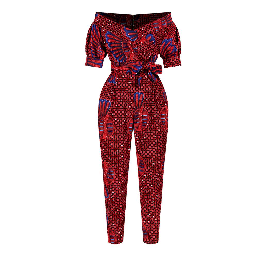 African Women's Jumpsuits Dashiki Print Ankara Outfit For Ladies Groom Pants Africa Clothing: 2 / L