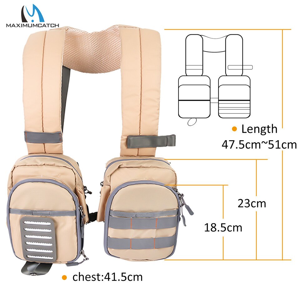 Maximumcatch Compact Fly Fishing Vest Light Weight Adjustable Chest Pack for Men Women Outdoor Fishing Vest