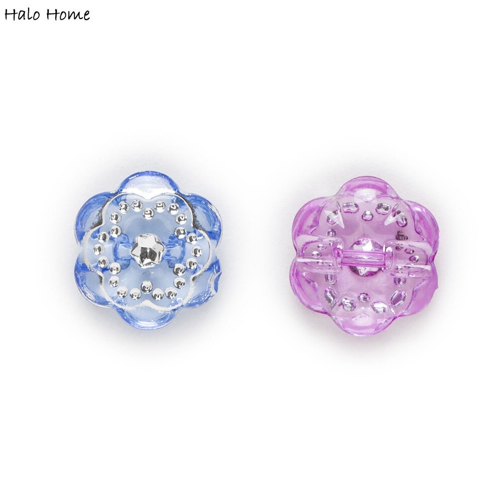 50 unidades de acrílico con diamantes de imitación, botones redondos, flores, costura, álbum de recortes, , ropa, decoración del hogar a mano, 15mm