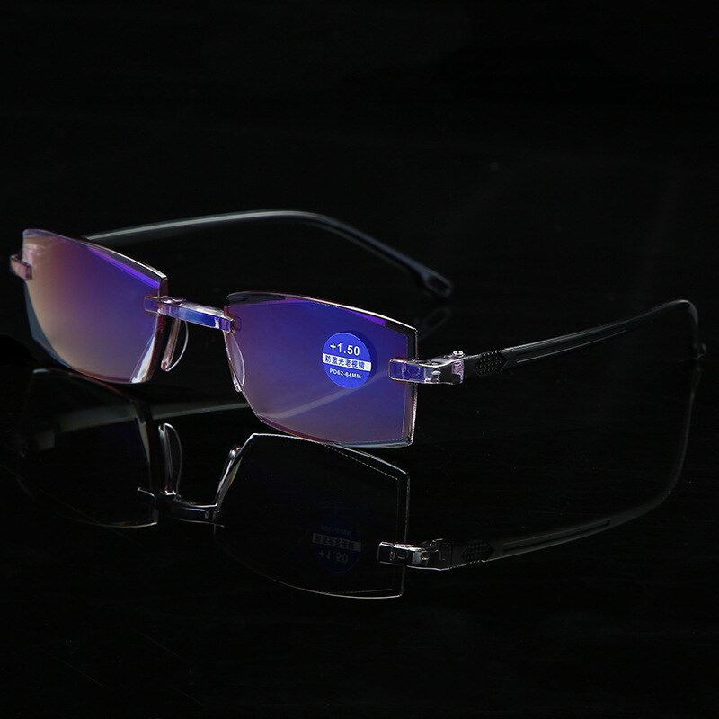 Frameloze Leesbril Anti Blauw Licht Randloze Verziend Brillen Ver Slechtzienden Bril Dioptrie 0 + 1.0 1.5 2.0 2.5 3.0 + 3.5 4.0