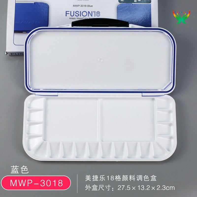 Mijello Aquarel Verf Humidor 18/40 Grids Draagbare Verf Trays Voor Schilder Creatie Speciale Kleur Plaat: 18 grids blue