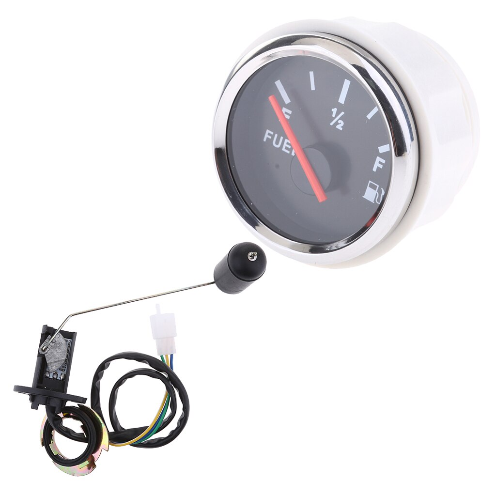 1-Pack Round Car SUV Fuel Level Gauge Meter &amp; Fuel Sensor E - 1/2 - F Pointer Kit