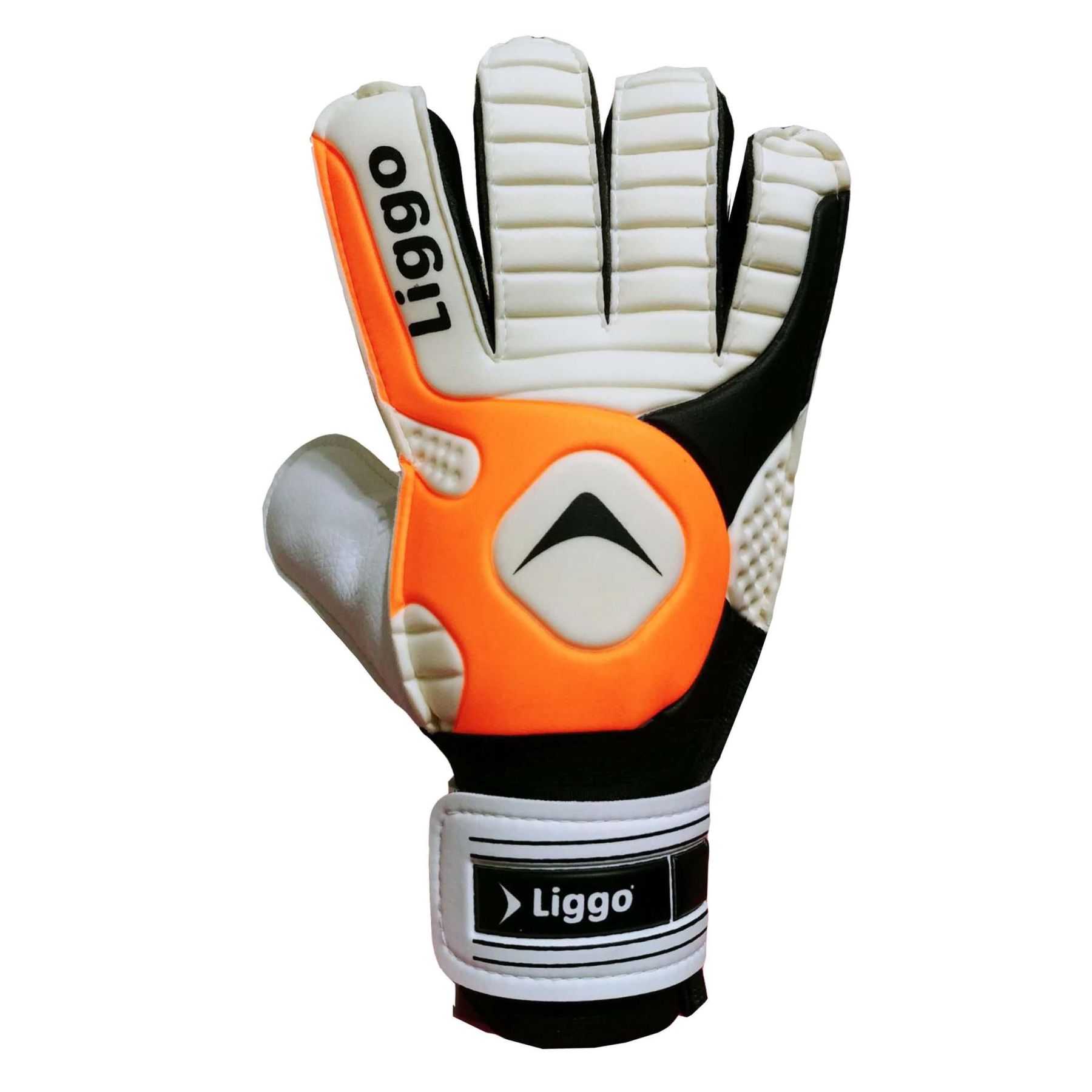 Guanti da portiere Liggo Reflex orange guanti da portiere da calcio professionali fasciati da polso protezione da dito in lattice