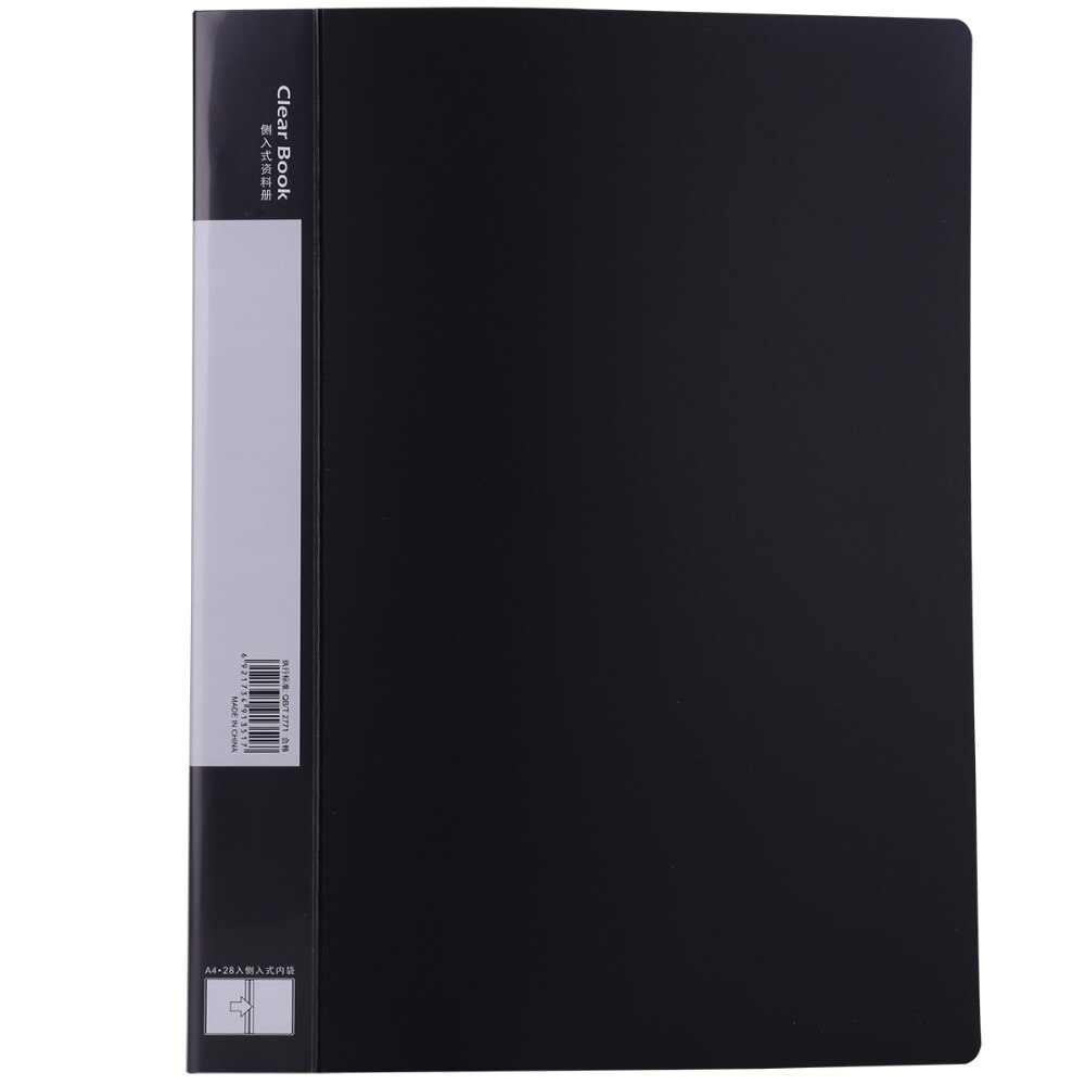 Deli 1pcs A4 28 pages file folder 235*310*18mm Side entry folder Back width 18mm Transparent multi-level insert folder
