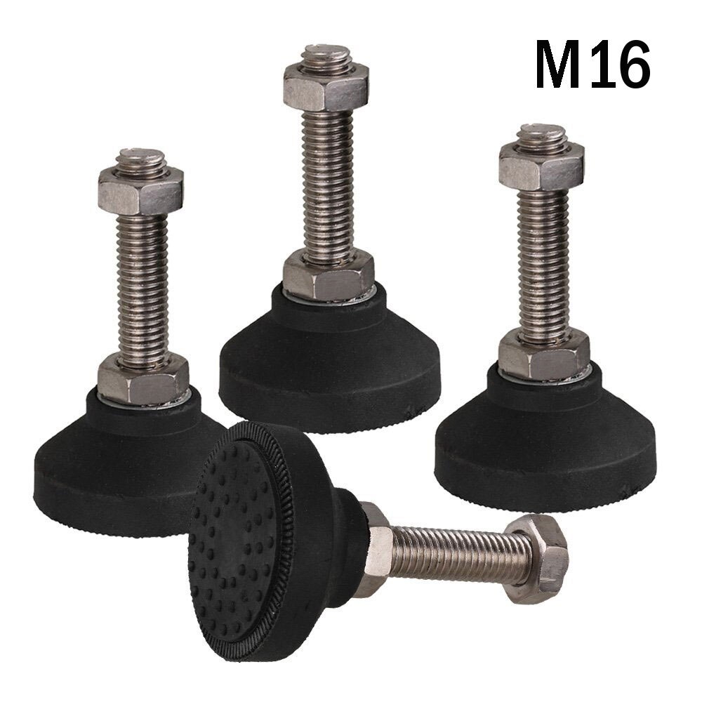 M16 Black Adjustable Furniture Legs Table Sofa Carbinet Bed Feet Universal Joint Glide Pads