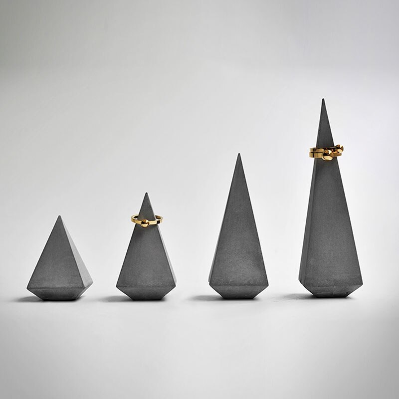 Gips ringen holder gipsformer smykker vise stativ betong kjegle pyramide silikon form hjem dekor foto rekvisitter