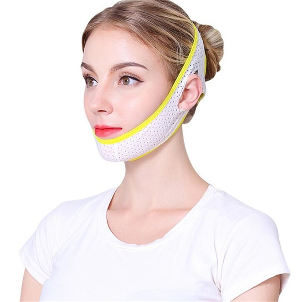 V ansigt kindløft bånd ansigt tynd maske åndbar reducere dobbelthage v-line formende bandage anti rynke spænding opstrammende bælte