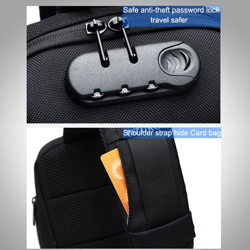 Multifunction Crossbody Bag for Men Anti-theft Shoulder Messenger Bags Male Waterproof Short Trip Chest Bag Pack