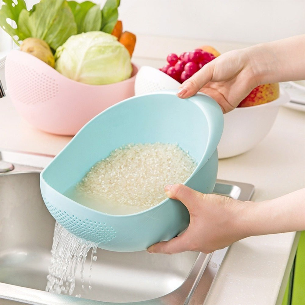 Rice Sieve Plastic Rice Washing Vegetable Strainer Basket Rice Bean Pea Sieve Washing Strainer Kitchen Tools Quinoa Cleaning