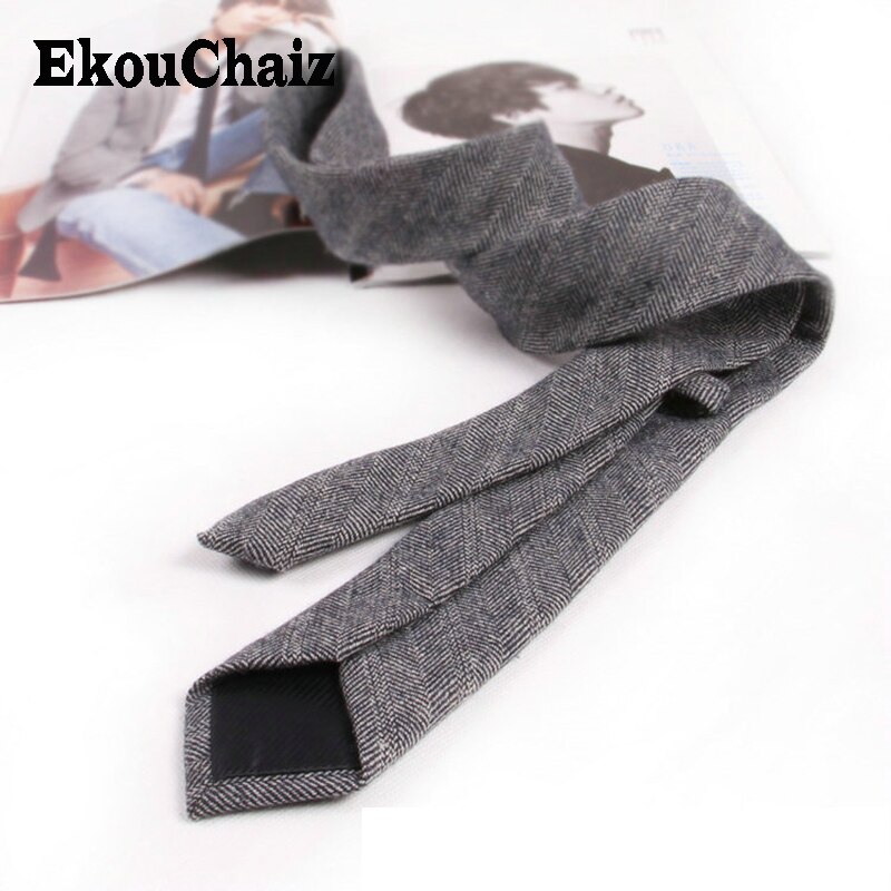 6cm uld mænd slips business fest slips til mand slank mager bryllup brudgommen tøj fritid gravatte