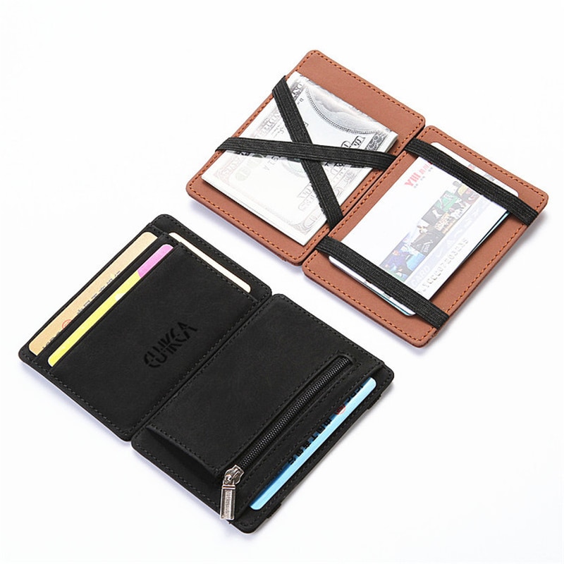 Frosted Magic Wallet Casual Geen Rits PU Leer Organisator Portefeuilles Mens Meerdere Kaart Positie Portemonnee ZF9826