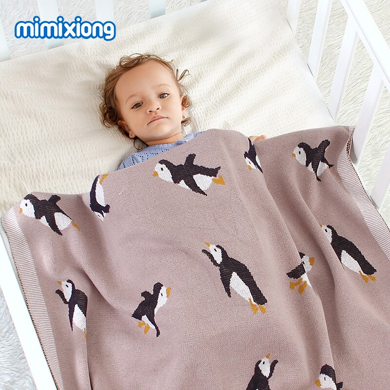 Ins Jongens En Meisjes 'Gebreide Pinguïn Deken Kinderwagen Cover