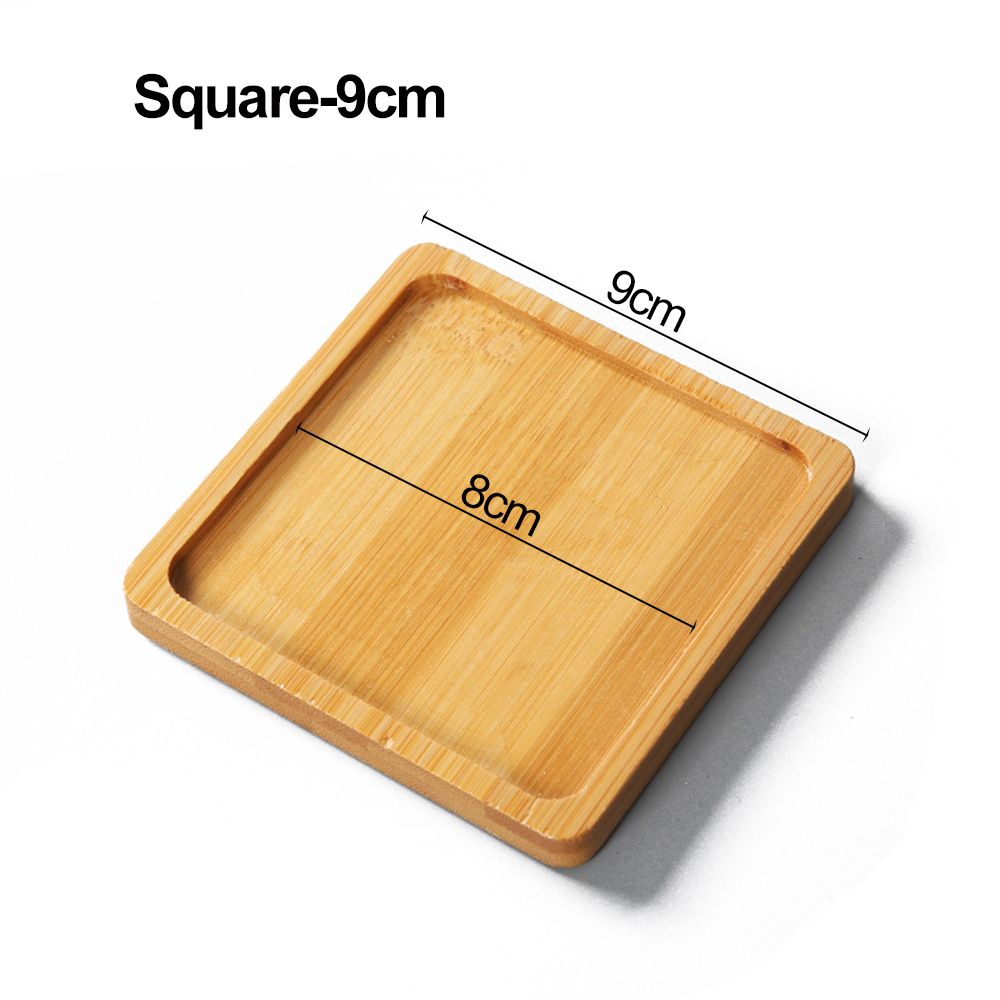 1PC Simple Bamboo Wood Tray Round Square Hexagon Flowerpot Base Pot Stander Succulents Bonsai Holder Home Decor Gardening: Orange