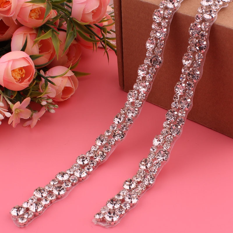 Luxe Glanzende Bruids Riem Trouwjurk Diner Riem Kristal Strass Riem