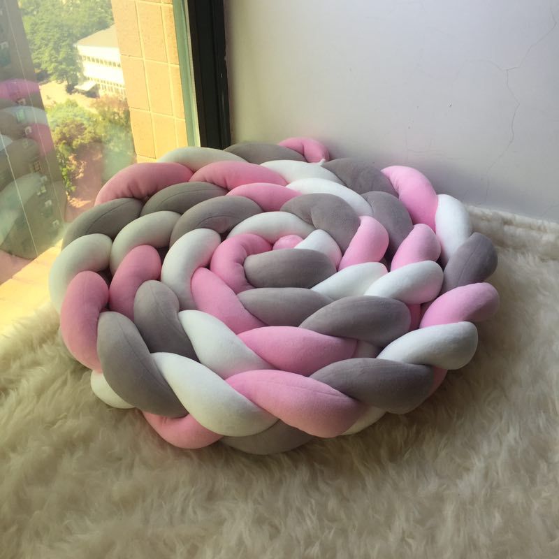 Baby Bed Bumper 1m/2m/3m*12cm*7cm Colors Three-Strand Braid Bumpers In The Ciib Protector Cradle Playpen For Newborn Bedding