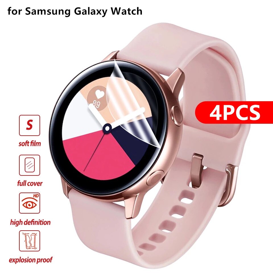 9D Soft Hydrogel Protective Film for Samsung Galaxy Watch Active 2 44mm 40mm Screen Protector Foil Scratch Resistant (Not Glass)