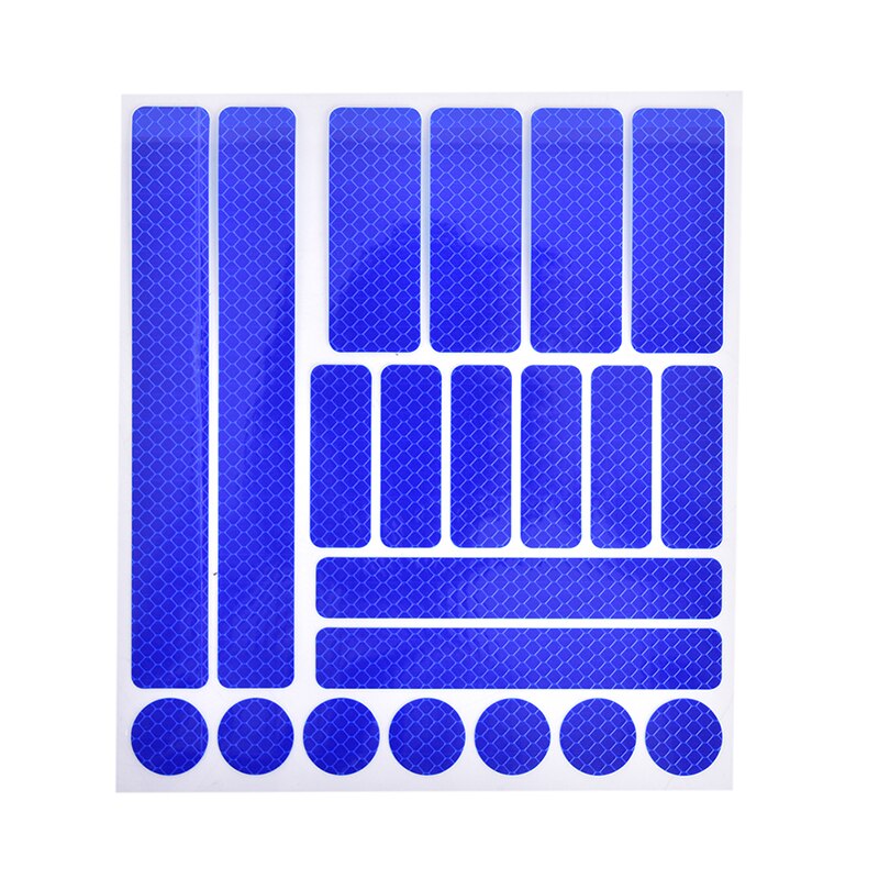 1 hoja de adhesivos reflectantes para motocicleta, Reflector de bicicleta, pegatinas de advertencia para ciclismo, accesorios para bicicleta: Azul