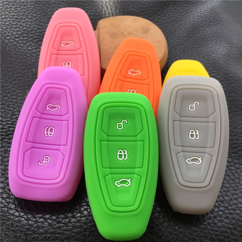 Silicone rubber car key case cover for Ford Focus 3 MK3 ST RS Ecosport Kuga fiesta Fiesta Focus Mondeo3 Buttons smart key