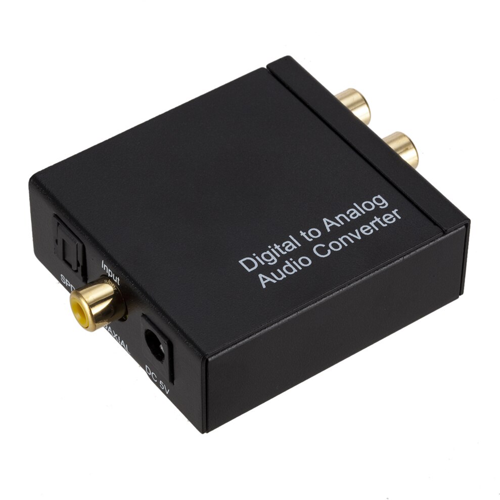 Digital to Analog Audio Converter 3.5mm Optical Fiber Toslink Coaxial Signal to RCA R/L Audio Decoder SPDIF ATV DAC Amplifier