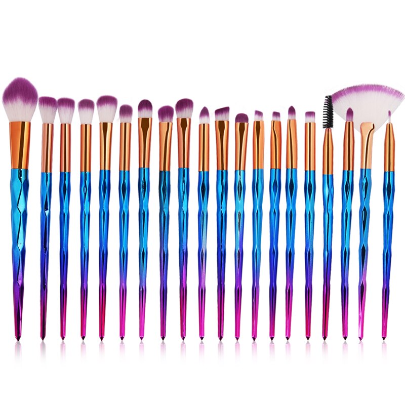 Sinso makeup børster sæt 1-21 stk unicorn makeup børste kit foundation øjenskygge blush contour make up børster værktøj: 20 stk lilla