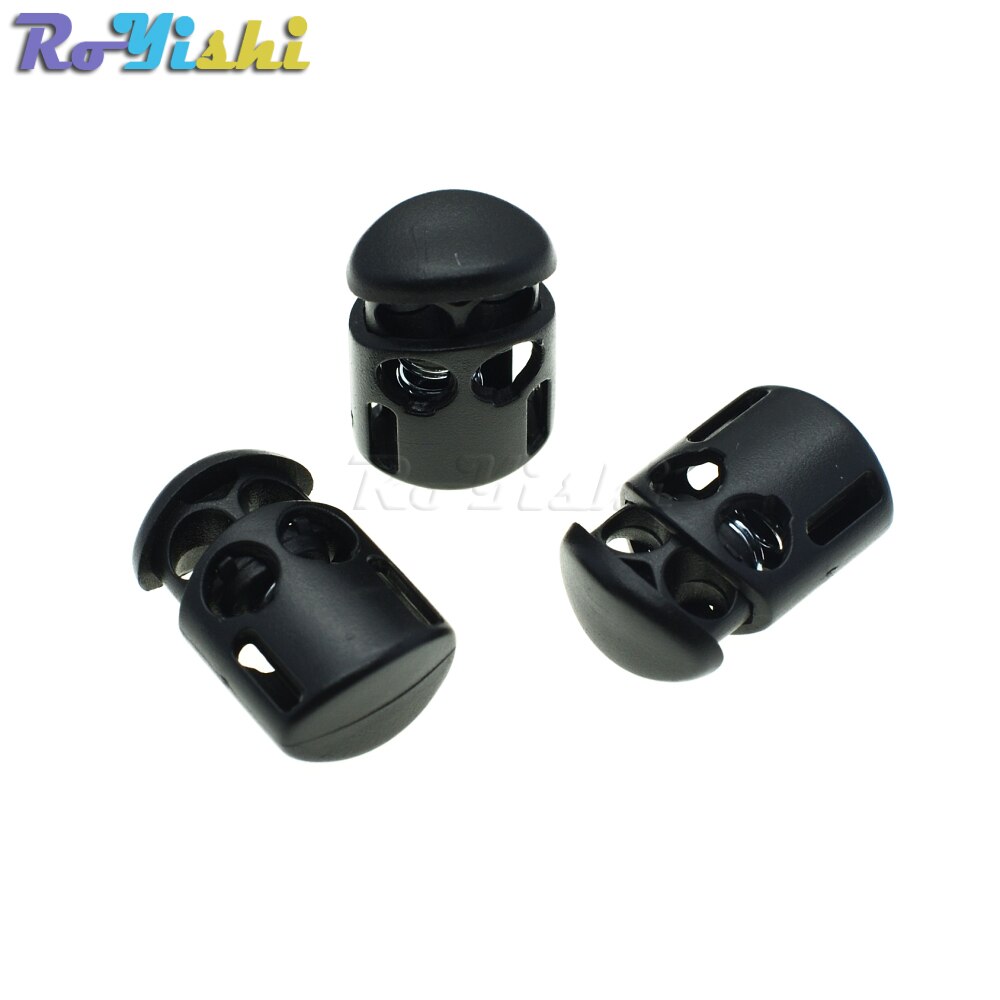 25pcs/pack Plastic Cord Lock Stopper Cylinder Barrel Toggle Clip For Garment Accessories