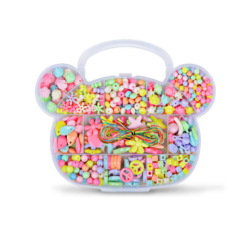 1Box Kind Perlen Spielzeug Kit Kinder Perlen Set Kreative Lose Perlen Für DIY Armbänder Halskette Handwerk Schmuck Kinder Spielzeug