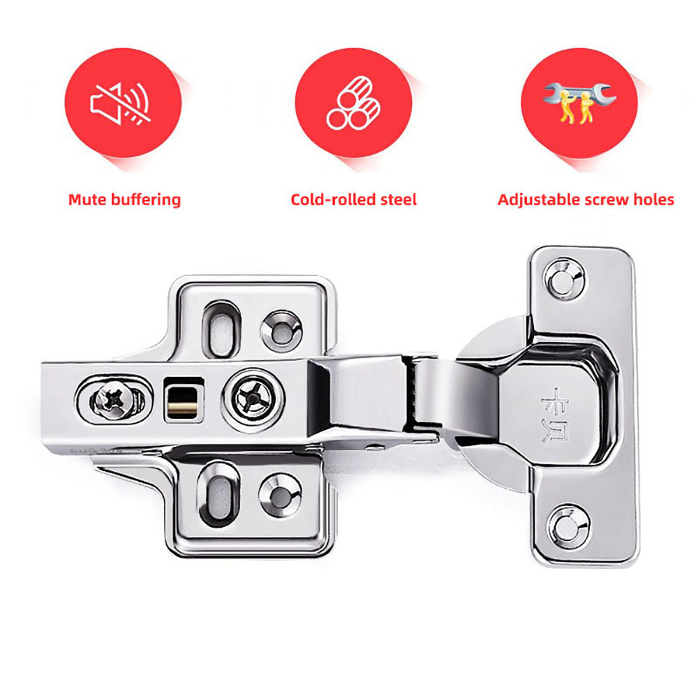 Bisagra de armario para muebles, puerta de acero en rollo frío, bisagras hidráulicas, amortiguador, Cierre Suave para herrajes para muebles de cocina, 1 ud.
