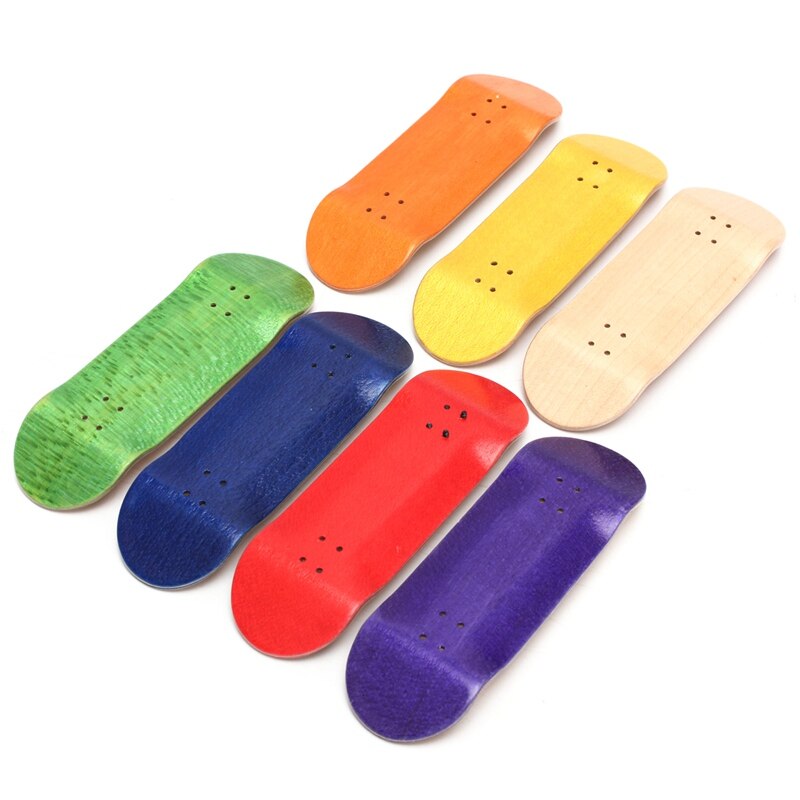 Basic Assembly Wooden Fingerboard Finger SkateBoard Wood Fingerboars With Bearings Wheel Foam Tape Set 7 Colours