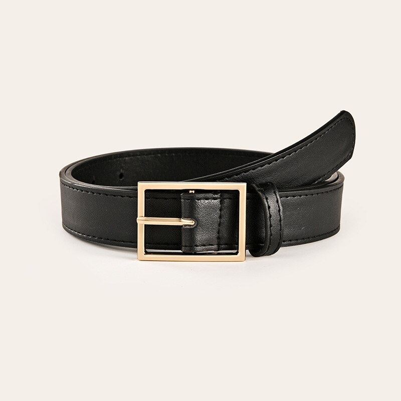 Vrouwelijke pu leren slangenriemen voor dames riemen voor damesjurken cinto feminino riemen: Zwart