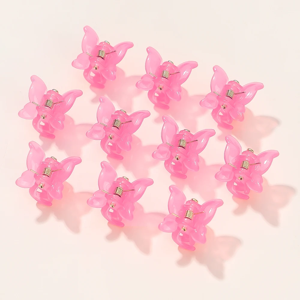 10/20/30 pièces papillon coloré Mini pince à cheveux griffe poignée Barrettes pinces filles épingle à cheveux griffe pince cheveux accessoires de coiffure: S / Champagne