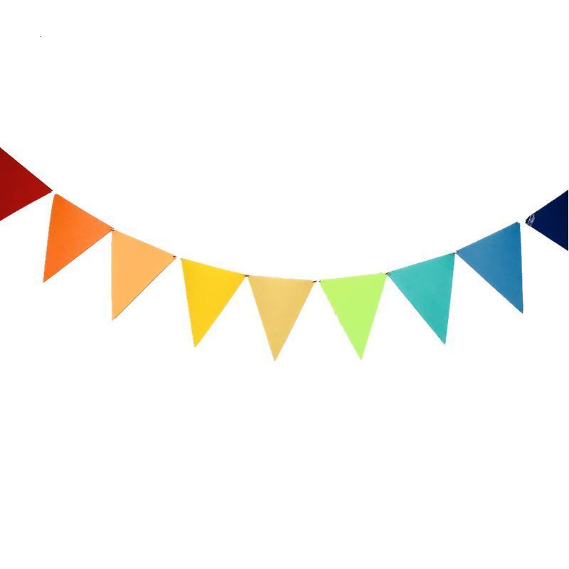 Effen Kleur Driehoek Multicolour Vlaggen Kids Decor Handgemaakte Een Bed Opknoping Teepees Babykamer Kinderen Slaapkamer Muur Decoratie