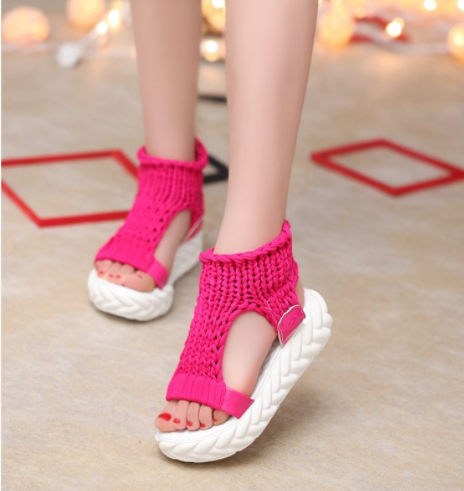 2024 Vrouwen Platform Sandalen Zomer Gladiator Sandalen Schoenen Dikke Hakken Dames Wit Sandalias Casual: WHITE / 39