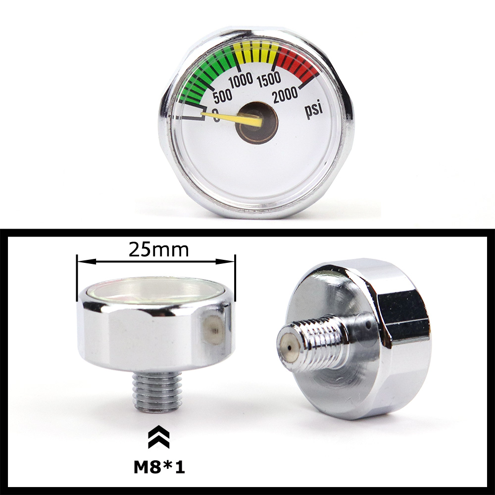 Manómetro Manómetro Mini Micro Manómetro Aire | Rosca 1/8BSP(G1/8) 1/8NPT M10 M8 | 30PSI 300PSI 5000PSI 6000PSI 350BAR: Azul oscuro